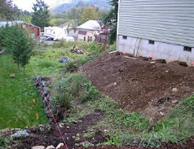 before retaining wall construction