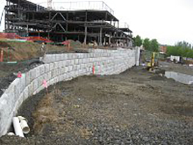 during construction retaining wall