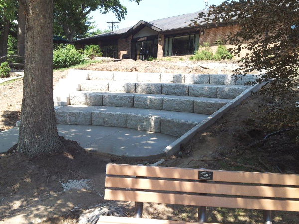 school retaining wall