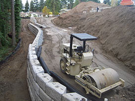 retaining wall end of construction