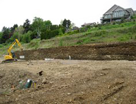 before retaining wall construction