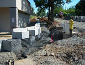 before retaining wall construction