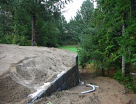 before retaining wall construction